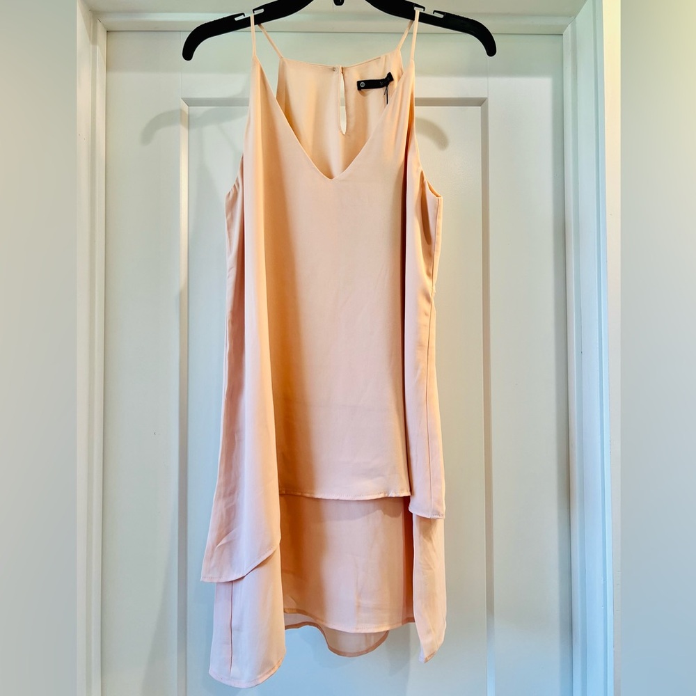 Revolve Krisa Brand Chiffon Sleeveless Mini Dress Light Pink Size XS